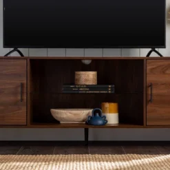 2 Door Mid-Century Modern Wood Storage TV Stand For TVs Up To 80" - Saracina Home -Cheap Furniture Store GUEST 0c083b88 b4b8 4267 89b0 b99f64195a36