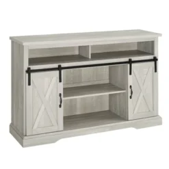 Transitional Sliding Barndoor Highboy TV Stand For TVs Up To 58" - Saracina Home -Cheap Furniture Store GUEST 1e7753a0 161a 461f a869 c017e7263cc2