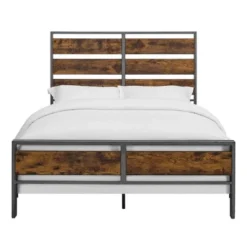Queen Urban Chic Metal And Wood Plank Bed Brown - Saracina Home -Cheap Furniture Store GUEST 1edbf943 9085 4030 9489 6c7babf0e6c6