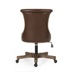 Coulee Contemporary Upholstered Roll Back Swivel Office Chair Dark Brown/Natural - Christopher Knight Home -Cheap Furniture Store GUEST 2221ea35 e150 49a5 a609 4bb49d3b4d24