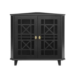 2 Door Corner Accent Cabinet With Fretwork Doors - Saracina Home -Cheap Furniture Store GUEST 28fe5556 fd13 4741 9522 8e0abe2af5bd