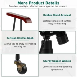 Costway Velvet Home Office Chair Swivel Adjustable Task Chair W/ Wooden Armrest -Cheap Furniture Store GUEST 295110a1 e91b 43ce 9389 c004659f2d4f