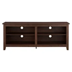 Transitional 4 Cubby Wood Open Storage TV Stand For TVs Up To 65"- Saracina Home -Cheap Furniture Store GUEST 35ddccd8 7420 4781 824a 55a3b4dec1bf