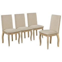 5 PCS Round Wood Extendable Dining Table Set With 4 Upholstered Dining Chairs-ModernLuxe 27 5 PCS Round Wood Extendable Dining Table Set With 4 Upholstered Dining Chairs-ModernLuxe -Cheap Furniture Store GUEST 3f067f5c e1b8 4a97 b8a1 24e970d94ae6