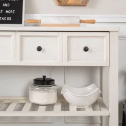 48" Farmhouse Solid Wood 2 Drawer Buffet White - Saracina Home -Cheap Furniture Store GUEST 4072e9fb 834f 40c9 bb46 3cbe1815eaad