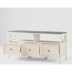 Farmhouse 3 Drawer Wood TV Stand For TVs Up To 65" - Saracina Home -Cheap Furniture Store GUEST 47fafb98 b85e 468b 9df3 9537ab731ccb