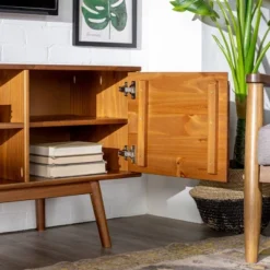 Solid Wood Mid-Century Modern TV Stand For TVs Up To 65" - Saracina Home -Cheap Furniture Store GUEST 4814f0a0 557a 4091 bf29 8479abd8c5d7