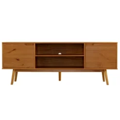 Solid Wood Mid-Century Modern TV Stand For TVs Up To 80" - Saracina Home -Cheap Furniture Store GUEST 48805313 cc17 4994 abcd 906cc16aab94