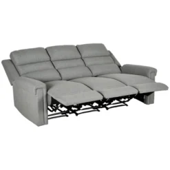 HOMCOM Recliner Sofa Couch With Easy Pull Handles And Adjustable Footrest, 3 Seater Sofa Modern Couch, Gray -Cheap Furniture Store GUEST 4e524981 c02c 4ca4 b112 cfc002a69fca