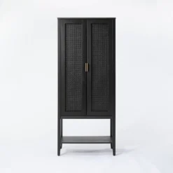66" East Bluff Woven Cabinet Black - Threshold™ Designed With Studio McGee -Cheap Furniture Store GUEST 5956588b 68d9 45b7 8ab7 5612fef325f8