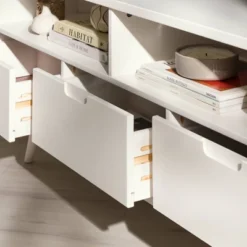 Cara Mid-Century Modern 3 Drawer Corner TV Stand For TVs Up To 58" - Saracina Home -Cheap Furniture Store GUEST 59f86cf1 f206 400e beed adf45df367ac