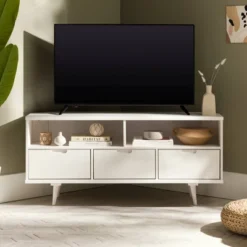Cara Mid-Century Modern 3 Drawer Corner TV Stand For TVs Up To 58" - Saracina Home -Cheap Furniture Store GUEST 5a91e93e d508 4e72 9f59 32f14f024c2a