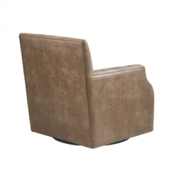 Glaser Faux Leather Swivel Chair Brown - Madison Park -Cheap Furniture Store GUEST 5f9bc0cf 07f0 4354 842a edce6fc8767f