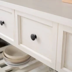 48" Farmhouse Solid Wood 2 Drawer Buffet White - Saracina Home -Cheap Furniture Store GUEST 647ab7e8 3c9a 4e65 bc71 7f38e193a85e