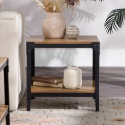 Set Of 2 Benny Urban Industrial Angle Iron Side Tables - Saracina Home -Cheap Furniture Store GUEST 6787a235 c482 4325 8c73 2cb21fa3a98b