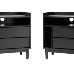 2pk Mid-Century Modern Solid Wood 2 Drawer Storage Nightstands - Saracina Home -Cheap Furniture Store GUEST 68ea8919 fae8 48c6 aef2 14de0162909c