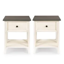 Set Of 2 Farmhouse Single Drawer V Frame Nightstands - Saracina Home -Cheap Furniture Store GUEST 69c1cb7f c5f8 45c8 a09a c17d10dc02f9