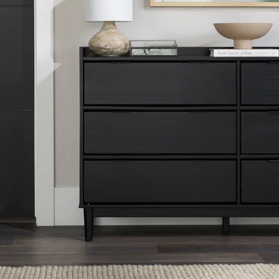 Mid-Century Modern Solid Wood 6 Drawer Double Dresser - Saracina Home 10 Mid-Century Modern Solid Wood 6 Drawer Double Dresser - Saracina Home - Image 9