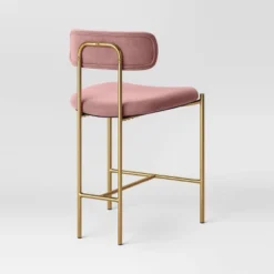 Orion Luxe Backed Counter Height Barstool With Brass Legs Blush Velvet - Threshold™ -Cheap Furniture Store GUEST 6fae67b2 b02e 4960 846e d794af26c1cf