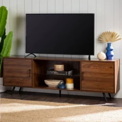 2 Door Mid-Century Modern Wood Storage TV Stand For TVs Up To 80" - Saracina Home -Cheap Furniture Store GUEST 731fc50a 2639 4fe3 90be a972112a62a2
