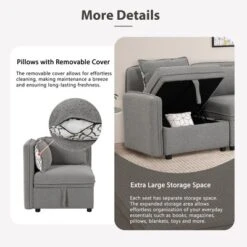 122.8" Minimalist Convertible Modular Sofa, Upholstered Sectional Sofa Couch With 5 Pillows-ModernLuxe -Cheap Furniture Store GUEST 758104f0 2824 4484 a592 7670bd523c90