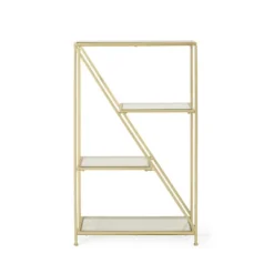 Kokesh Modern Glam Tempered Glass 3 Shelf Asymmetrical Bookcase Gold - Christopher Knight Home 12 Kokesh Modern Glam Tempered Glass 3 Shelf Asymmetrical Bookcase Gold - Christopher Knight Home -Cheap Furniture Store GUEST 76aac0ad 62b1 4356 b049 86166c87825f