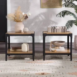 Set Of 2 Benny Urban Industrial Angle Iron Side Tables - Saracina Home -Cheap Furniture Store GUEST 805a5e76 b2c9 47bf ac9c 7696f3043384