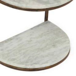 33.5" Bainville Modern Glam Handcrafted Marble Half Round Etagere Bookcase Natural White/Antique Brass - Christopher Knight Home -Cheap Furniture Store GUEST 81ab22e6 eb7f 4b88 9722 a7abae7555a6