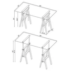 Statham Glass Top Adjustable Sawhorse Standing Desk Chrome - Coaster -Cheap Furniture Store GUEST 83fa6233 ac1f 4164 8445 30e244687000