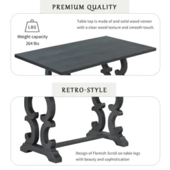 6 PCS Retro Dining Set With Unique-designed Table And Upholstered Chair-ModernLuxe -Cheap Furniture Store GUEST 92a39d7a d42d 44b6 af94 926854eed90a