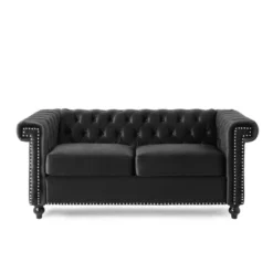 Brinkhaven Modern Glam Tufted Velvet Loveseat With Nailhead Trim - Christopher Knight Home -Cheap Furniture Store GUEST 931465da fe47 42fe 9be8 4ce9dca19648