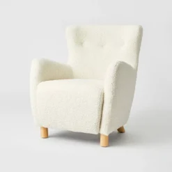 Kessler Wingback Faux Sherling Accent Chair Cream - Threshold™ Designed With Studio McGee -Cheap Furniture Store GUEST a09f34e6 88c9 4d02 ba31 f262090269f8