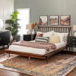 Boho Solid Wood Spindle Platform Bed - Saracina Home -Cheap Furniture Store GUEST a59e04b0 9472 44a4 aa47 43be053d19eb