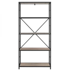 63" 4 Shelf Industrial Transitional Tall Bookshelf - Saracina Home -Cheap Furniture Store GUEST ae28e843 9ead 4866 887b 69c057f32e71