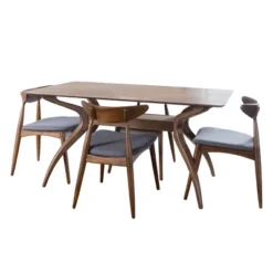5pc Barron Curved Leg Dining Set - Christopher Knight Home -Cheap Furniture Store GUEST b35cd76d 6aa3 469a 810d 16d0eec18c1d