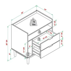 2pk Mid-Century Modern Solid Wood 2 Drawer Storage Nightstands - Saracina Home -Cheap Furniture Store GUEST b4a44f9f b4b8 4593 b2f1 f1a651c0f8e1
