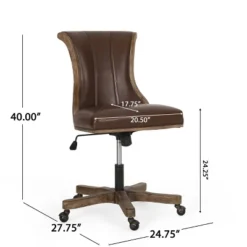 Coulee Contemporary Upholstered Roll Back Swivel Office Chair Dark Brown/Natural - Christopher Knight Home -Cheap Furniture Store GUEST b5c43bc6 3348 4a01 85ce 9caa9e8dcbbf