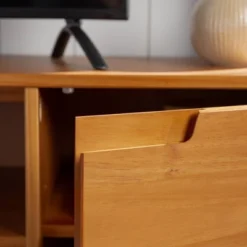 Solid Wood Mid-Century Modern TV Stand For TVs Up To 80" - Saracina Home -Cheap Furniture Store GUEST b78e54f7 947a 4b3c 9e8b b3b9f13c7373