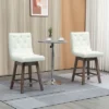 HOMCOM Bar Stools Set Of 2, Swivel Bar Chairs, 25.5" High Fabric Tufted Breakfast Barstools For Kitchen Counter, Cream White -Cheap Furniture Store GUEST bed2c6ca a45c 4890 8102 49c5703e4267