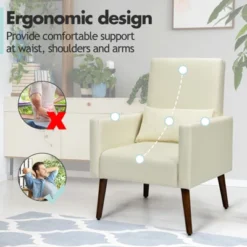 Tangkula 2-in-1 Upholstered Rocking Chair With Wood Leg & Pillow Relax Sofa Chair Light Grey/Beige/Dark Gray -Cheap Furniture Store GUEST c2648639 0b43 4898 a8fe 51b7d8c995be