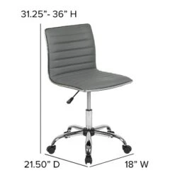 Emma And Oliver Low Back Designer Armless Ribbed Swivel Task Office Chair -Cheap Furniture Store GUEST d0e699da fac0 4ff7 9690 360cf895b260