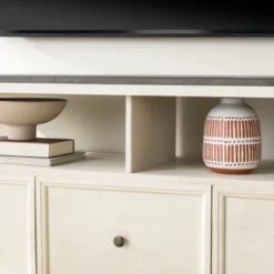 Farmhouse 3 Drawer Wood TV Stand For TVs Up To 65" - Saracina Home -Cheap Furniture Store GUEST d2a8912d 02cb 44ea b702 70dc6cc40fcc