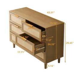 43.31" 6-Drawer Rattan Dresser For Living Room And Bedroom - ModernLuxe -Cheap Furniture Store GUEST d4b56f9d 990c 45c8 8d16 2ca621604d11