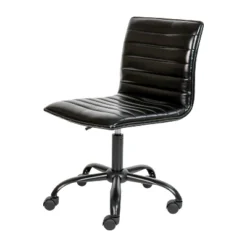 Emma And Oliver Low Back Designer Armless Ribbed Swivel Task Office Chair -Cheap Furniture Store GUEST d6cdbbf8 c011 4365 98a9 c575005da00d