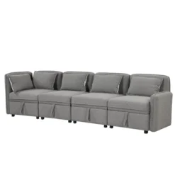 122.8" Minimalist Convertible Modular Sofa, Upholstered Sectional Sofa Couch With 5 Pillows-ModernLuxe -Cheap Furniture Store GUEST db8c769f 873d 402b bea5 b7a0feead322