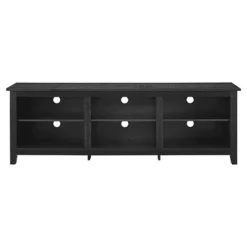 Transitional 6 Cubby Wood Open Storage Wood TV Stand For TVs Up To 80"- Saracina Home -Cheap Furniture Store GUEST e4c39780 fb14 4bd8 b437 8185f460c007