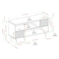 Modern Reeded Door Extendable TV Stand For TVs Up To 50" - Saracina Home -Cheap Furniture Store GUEST ed00bd4f d172 4e6a 8f8e 03cd201c95f3