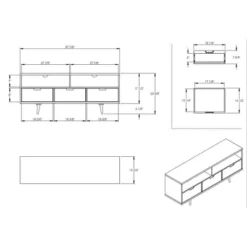 Cara Mid-Century Modern 3 Drawer TV Stand For TVs Up To 65" - Saracina Home -Cheap Furniture Store GUEST eddff1d9 3448 4181 a60a 1b127bbf16df