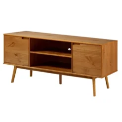 Solid Wood Mid-Century Modern TV Stand For TVs Up To 65" - Saracina Home -Cheap Furniture Store GUEST fd509bbf 79ac 4220 8d53 15707906feef
